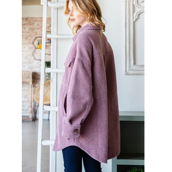 OLI & HALI “ May 2 “ Oli and Hali Long Button Down Fleece Shirt Shacket 83 - Picture 4 of 5